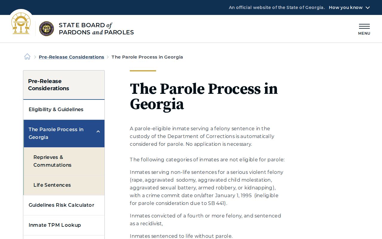 Georgia parole process overview
