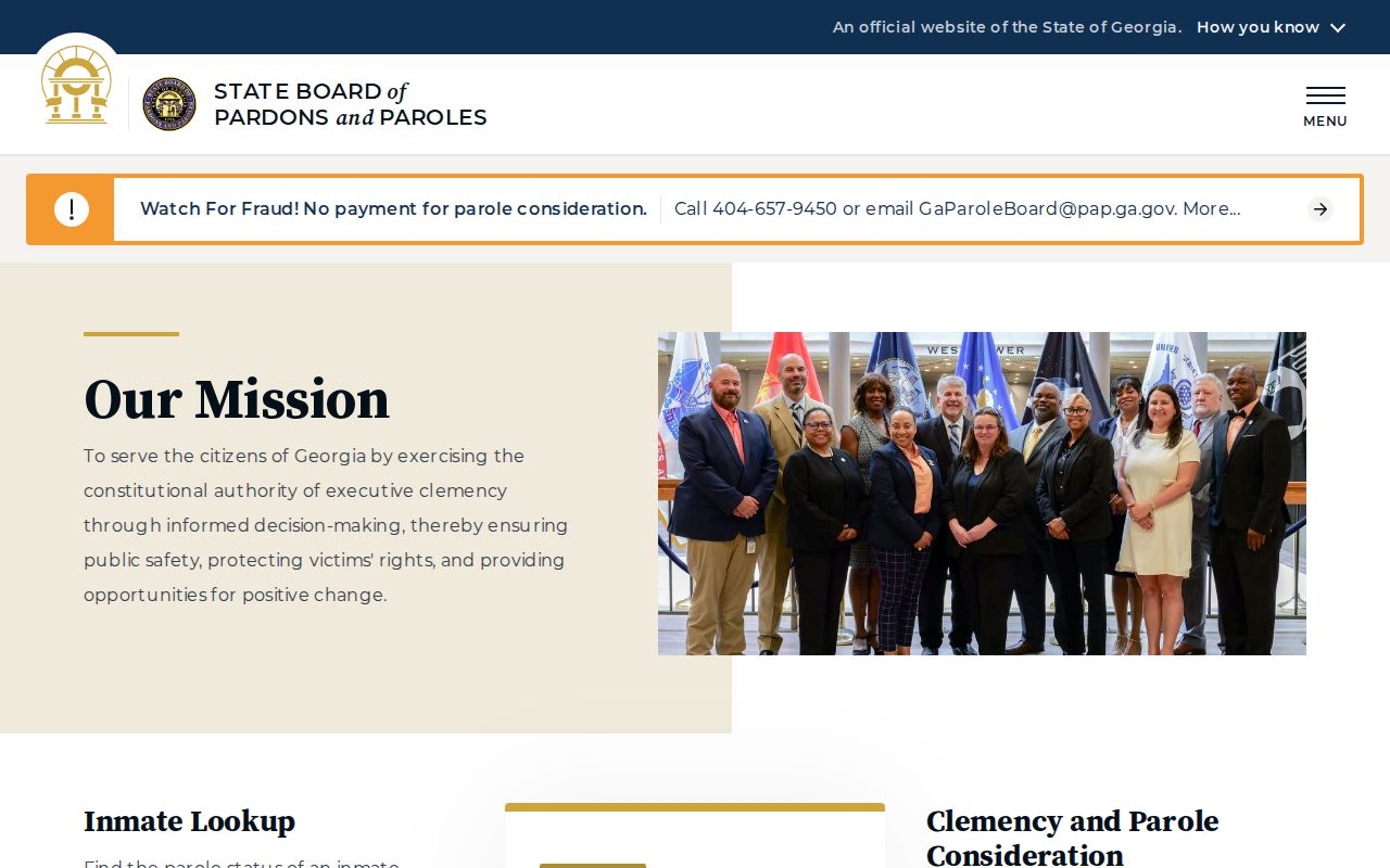 Georgia State Board of Pardons and Paroles home page